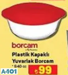 PAŞABAHÇE PLASTİK KAPAKLI YUVARLAK BORCAM 840 CC